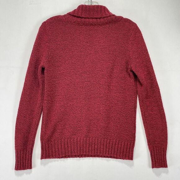 St Johns Bay Women Sz MP Red Sweater Shawl V Neck Long Sleeve Business Casual - Picture 3 of 15